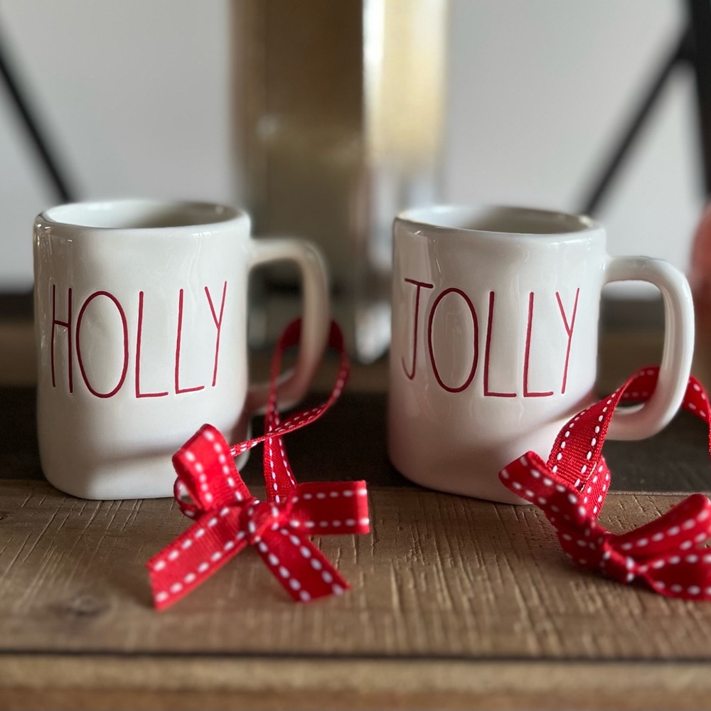Rae Dunn Holly Jolly Mini Mug Set
